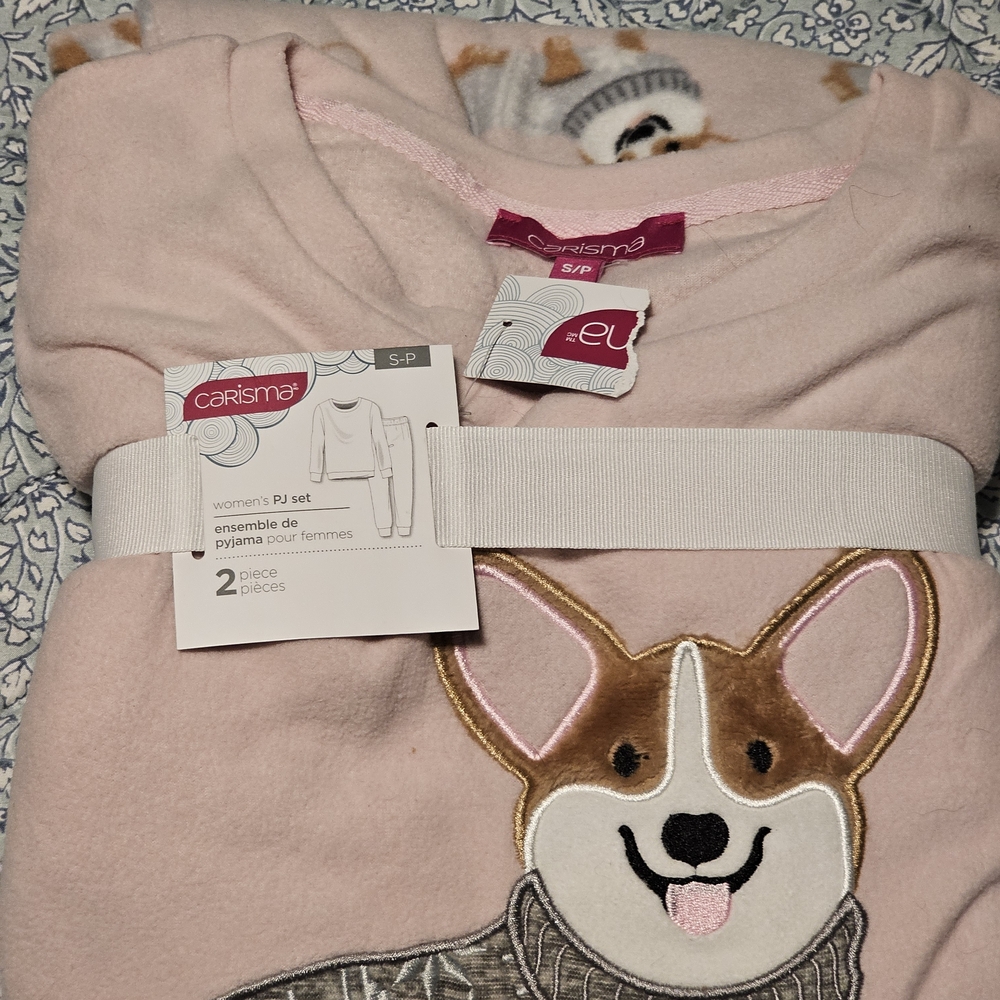 Pink Corgi Pajama Set